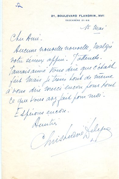 Mettre avec la signature de Christiane Delyne